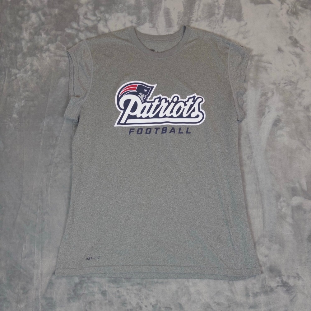 Nike New England Patriots Muscle Tee Mens L Gray Dri-FIT NFL Training 551991-058